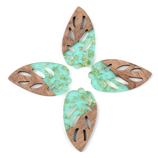 Transparent Resin & Walnut Wood Pendants