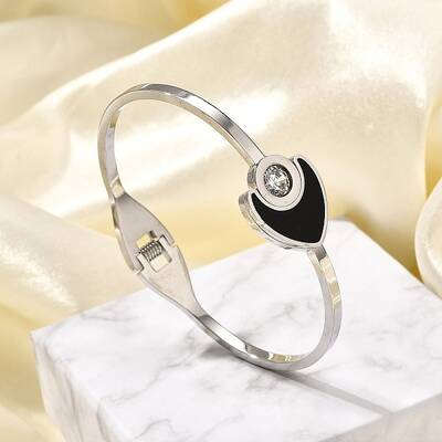 304 Stainless Steel Hinged Enamel Bangles for Women