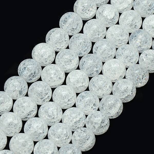 Synthetic Crackle Quartz Round Beads Strands