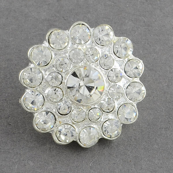 Shining Flower Alloy Grade A Crystal Rhinestone Slide Charms Beads