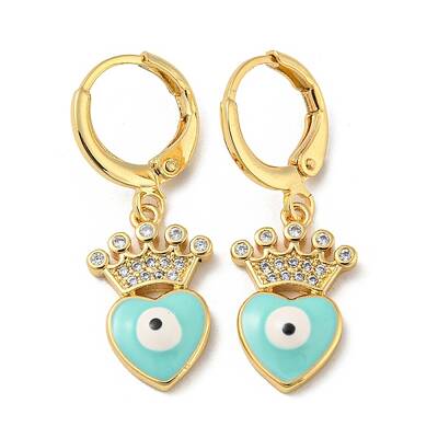 Real 18K Gold Plated Brass Dangle Leverback Earrings