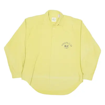 SAHARA CLUB Mens Plain Shirt Yellow Long Sleeve M
