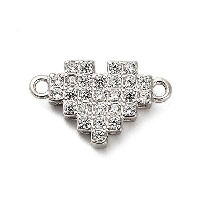 925 Sterling Silver Micro Pave Cubic Zirconia Connector Charms