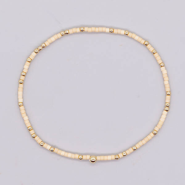Bohemian Style Rainbow Glass & Brass Beaded Handmade Fashion Women's Bracelet