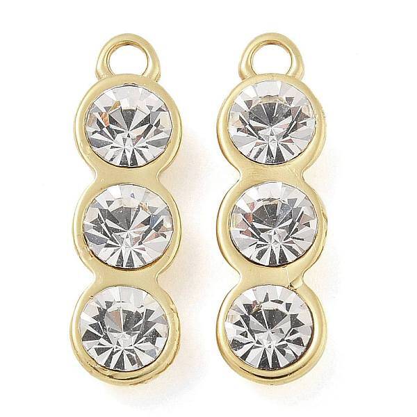 Ion Plating(IP) 304 Stainless Steel Rhinestone Pendants