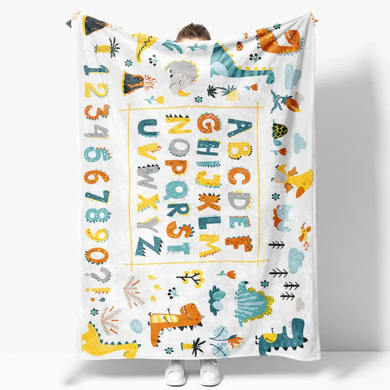 Safari Educational Alphabet Custom Name Blanket - Aperturee