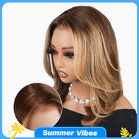 FABA Blonde Highlight Pre Style Layer Cut Short Bob Wig Glueless 9x6 HD Closure Pre-Cut Lace Wig All Head Sizes Fit Cap #Summ...