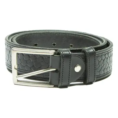 Mens Belt Black Leather Diamond 47