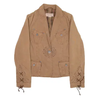 MARLBORO Womens Blazer Jacket Brown L