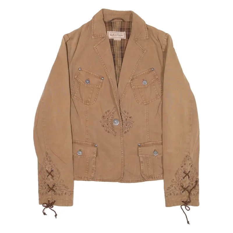 MARLBORO Womens Blazer Jacket Brown L