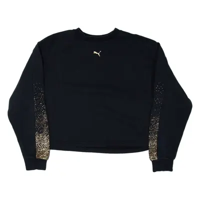 PUMA Cropped Sweatshirt Black Womens M