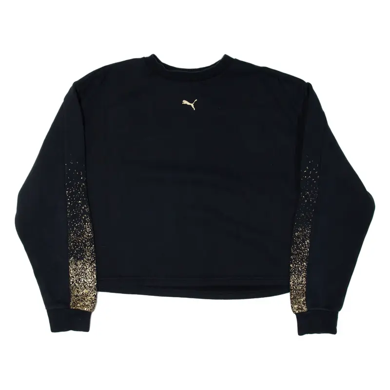 PUMA Cropped Sweatshirt Black Womens M
