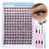 Lash Clusters Kit Wispy Natural Cluster Eyelash Extension Kit DIY Lash Extension Kit C Curl 10-16MM Eyelash Clusters Volume I...
