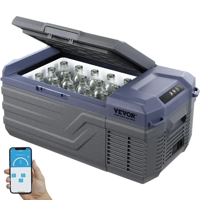 VEVOR Car Refrigerator, 12 Volt Car Refrigerator Fridge, 15 L Single Zone Portable Freezer, -4℉-68℉ Adjustable Range, 12/...