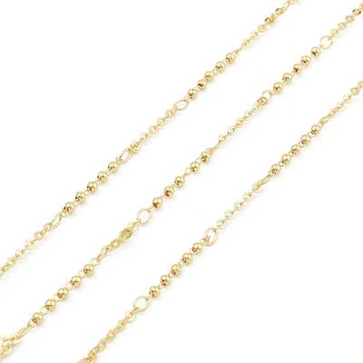 Brass Round Beaded Link Chains