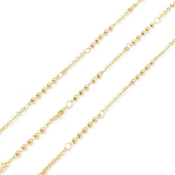 Brass Round Beaded Link Chains