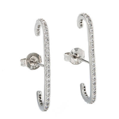 Brass with Crystal Rhinestone Stud Earrings