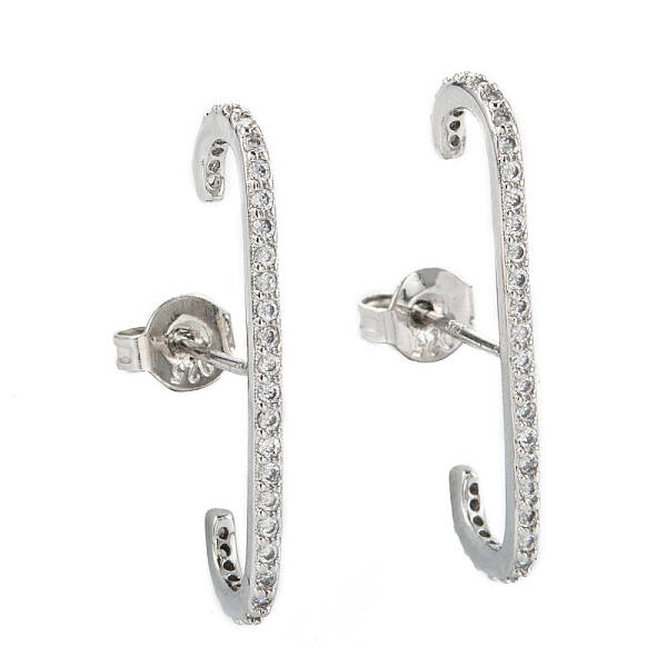 Brass with Crystal Rhinestone Stud Earrings