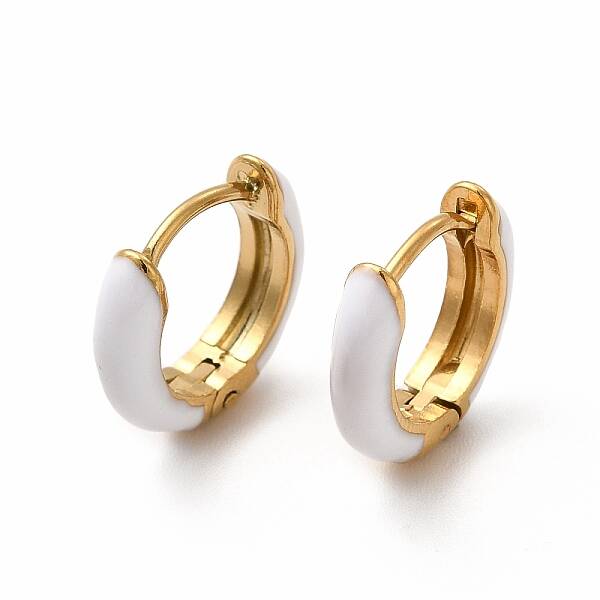 Ion Plating(IP) Enamel Hoop Earrings