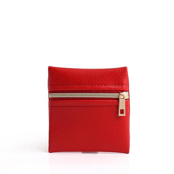 Square PU Leather Jewelry Gift Zipper Bags