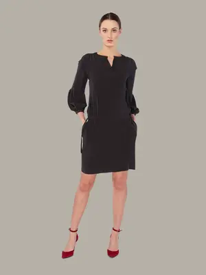MOKARA | 2-Way Silk Shift Dress | Colour: BLACK | Size: M