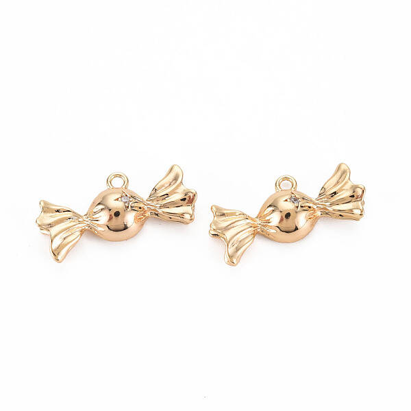 Brass Micro Pave Cubic Zirconia Pendants