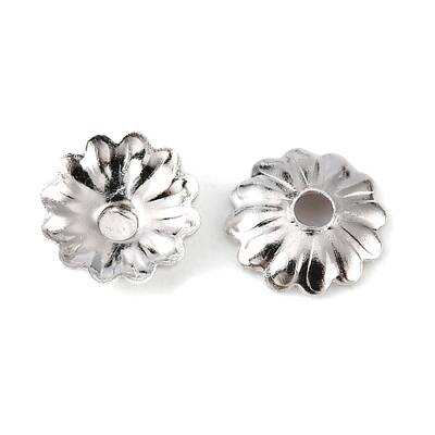 Platinum Iron Flower Bead Caps 5x1.5mm