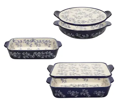 Temp-tations Floral Lace 5-Piece Essential Bakeware Set Casserole Kitchenware