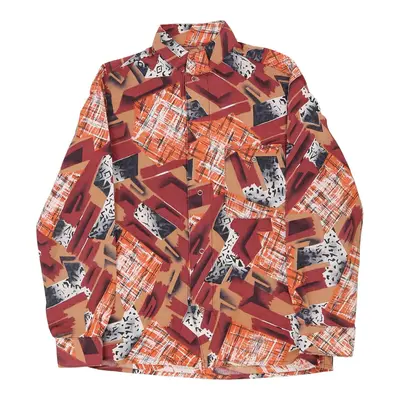 Unbranded Patterned Shirt - XS Red Cotton