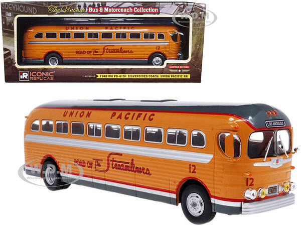 1948 GM PD-4151 Silversides Coach Bus Union Pacific: Road of the Steamliners Vintage Bus & Motorcoach Collection 1/43 Diecast...