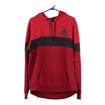 Adidas Hoodie - Medium Red Cotton