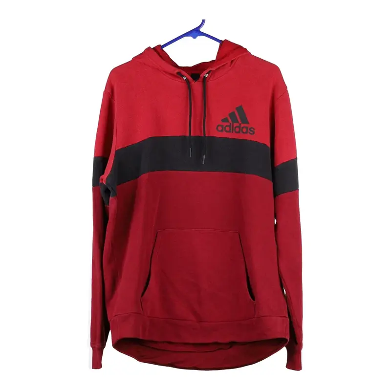 Adidas Hoodie - Medium Red Cotton
