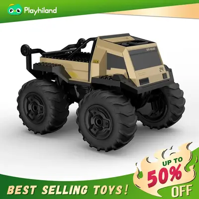Gold/Green Amphibious Remote Control Car Toys for Boys 2.4GHz 1:16 All Terrain Off-Road RC Car Waterproof RC Monster Truck Ki...