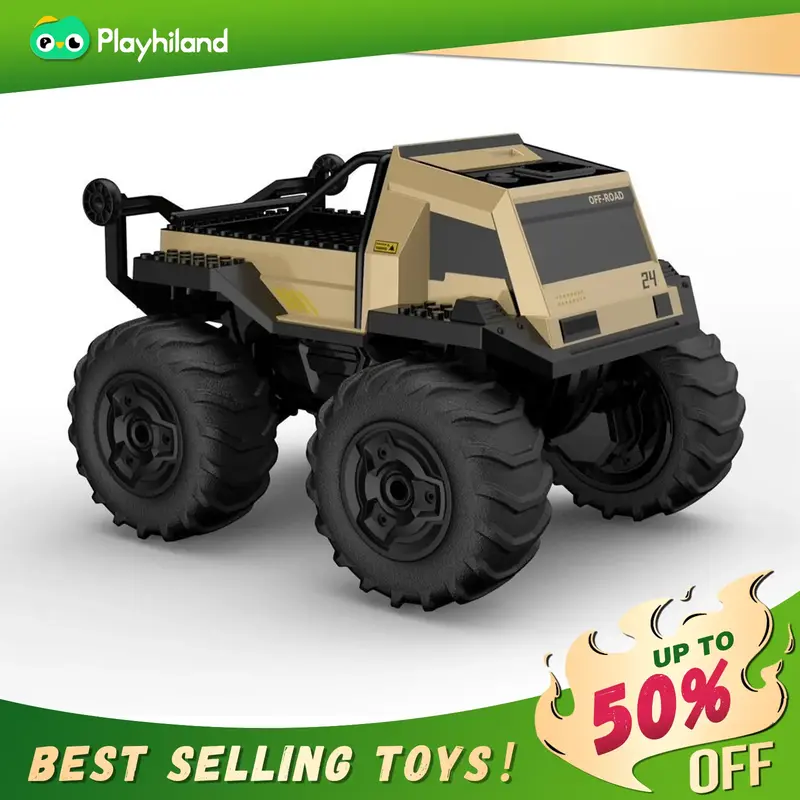 Gold/Green Amphibious Remote Control Car Toys for Boys 2.4GHz 1:16 All Terrain Off-Road RC Car Waterproof RC Monster Truck Ki...