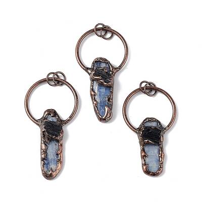 Natural Kyanite & Black Tourmaline Big Pendants