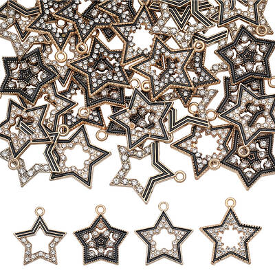40Pcs 4 Style Alloy Enamel Pendants