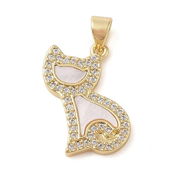 Brass Micro Pave Clear Cubic Zirconia Pendant