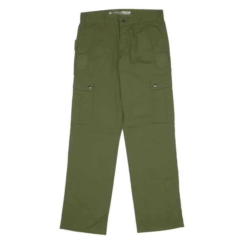 CARHARTT Cargo Workwear Mens Canvas Trousers Green Regular Straight W31 L32