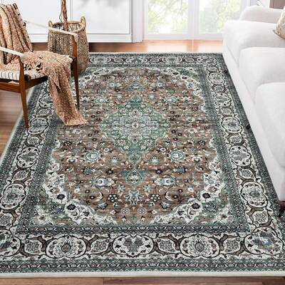 Garvee Oriental Green 9x12 Area Rugs, Living Room Washable Rugs Boho Rug for Bedroom Vintage Rug Non Slip Carpet Tribal Throw...
