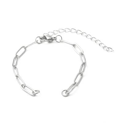 Tarnish Resistant 304 Stainless Steel Paperclip Chains Bracelet Making