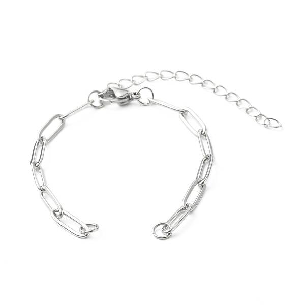 Tarnish Resistant 304 Stainless Steel Paperclip Chains Bracelet Making