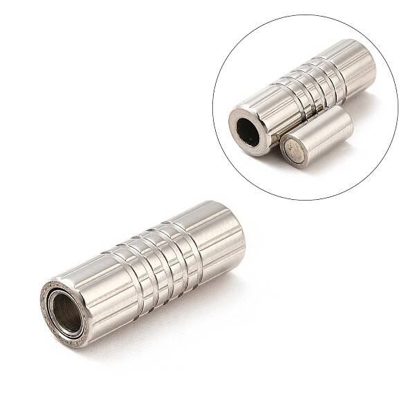 Tarnish Resistant 304 Stainless Steel Magnetic Clasps with Glue-in Ends