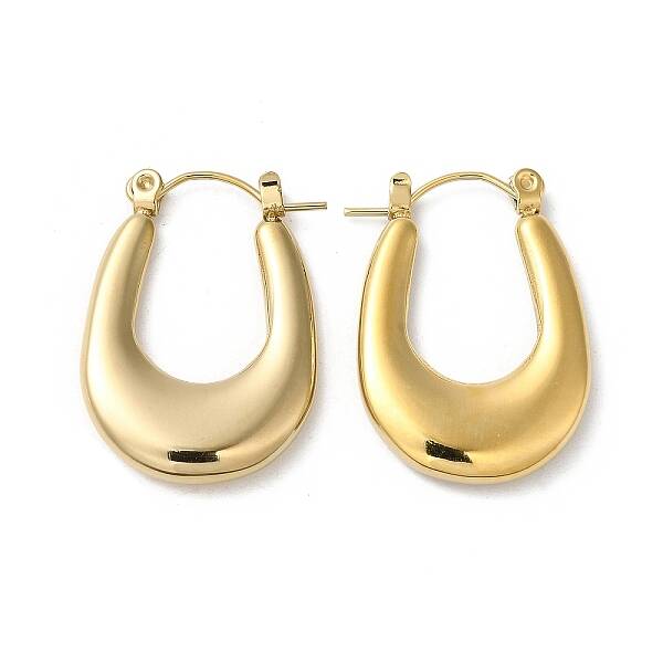 Rack Plating 304 Stainless Steel Thick Hoop Earrings for Women