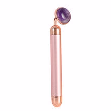 Palsar 7 Electric Pink Handle Jade Roller Massager with Amethyst Jade