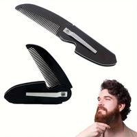 Folding Beard Comb, 1 Count Pocket Size Beard Styling Comb, Professional Beard Styling Tool for Men, Portable Travel Hair Car...