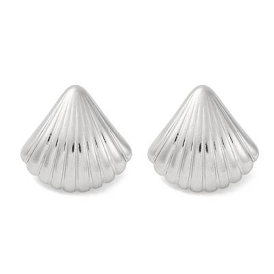 304 Stainless Steel Shell Shape Stud Earrings