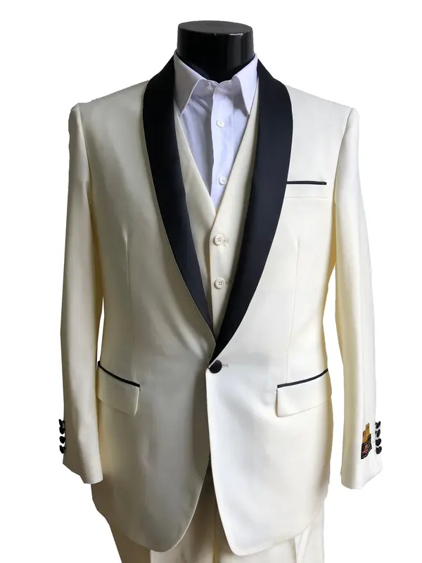 NLO-Shawl-Tux Ivory-Black - Tuxedo Wholesale Distributors