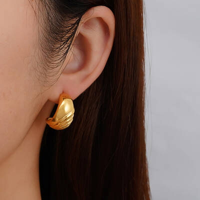 Elegant Stainless Steel Oval Stud Earrings