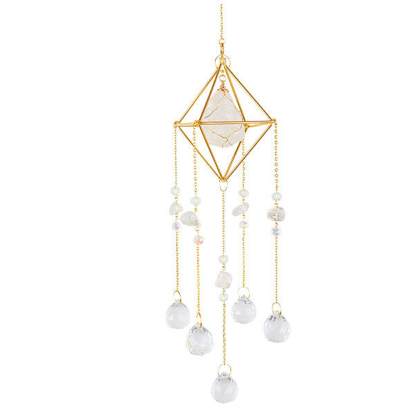 Natural Quartz Crystal Chip Pendant Decoration