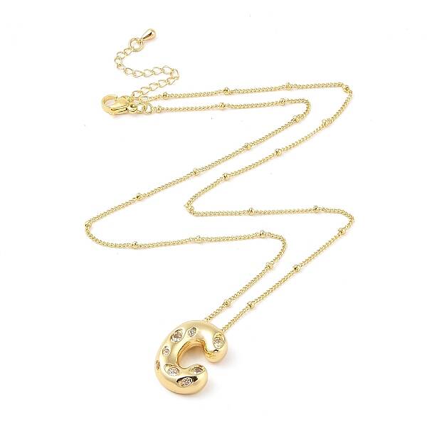 Brass Micro Pave Clear Cubic Zirconia Pendant Necklaces